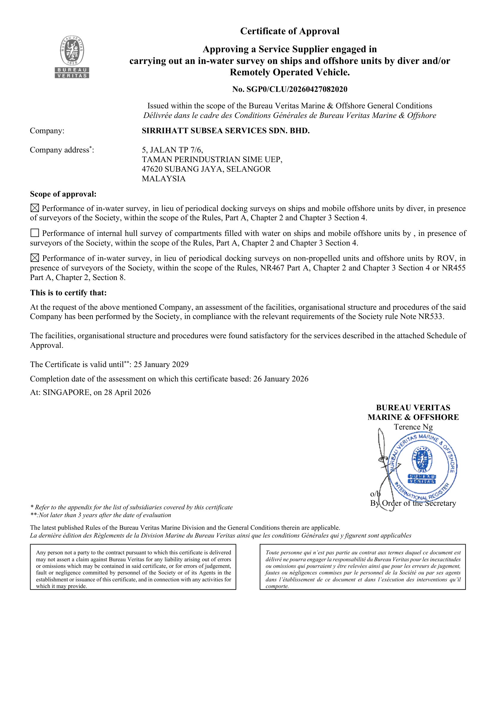 BV certification